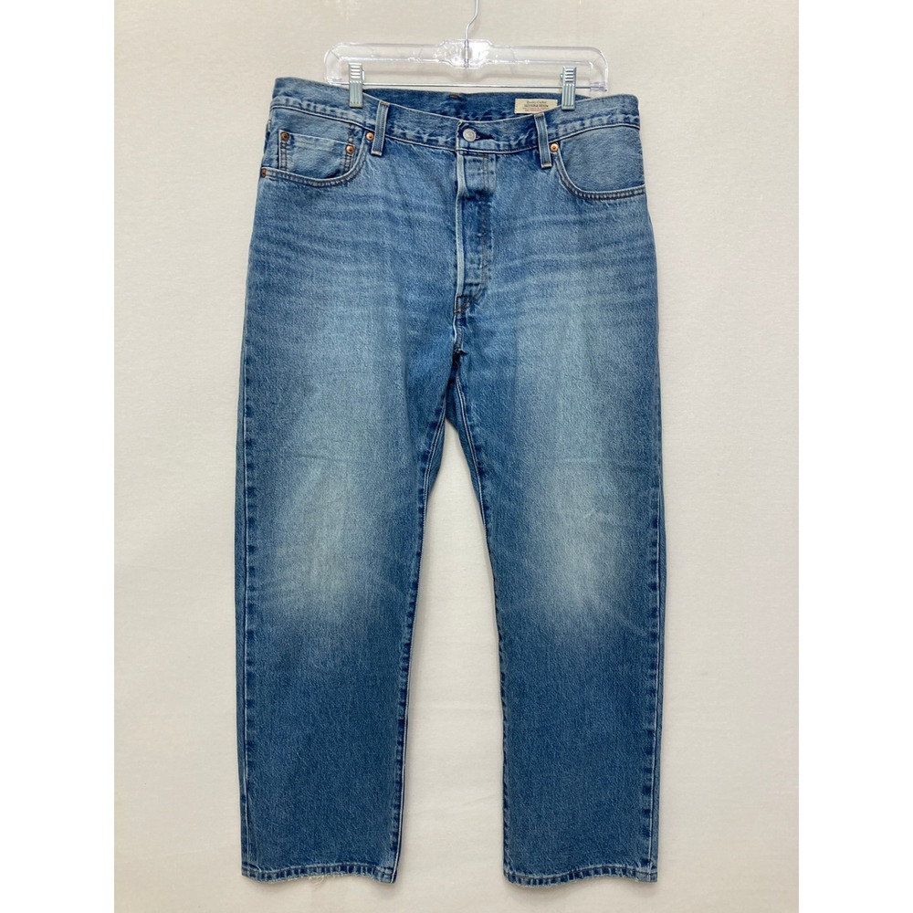 Levi's Premium 501 Jeans W34 L30 Blue Selvedge Denim Straight Leg Button Fly
